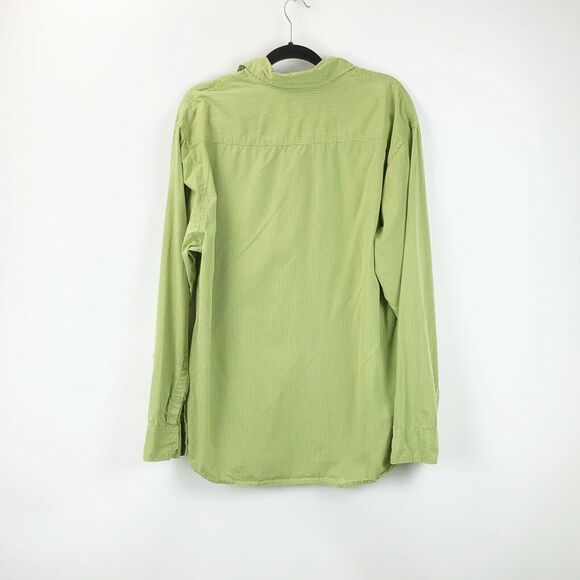 Wrangler XL Mens Light Green Striped Button-up Long Sleeve Shirt - Picture 4 of 5